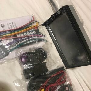 Black Car Stereo System with Accessories with reverse camera